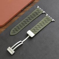 Leather Magnetic Band for Apple Watch Ultra 2 49mm Loop Bracelet for iWatch Series 10 9 8 7 6 5 se 42 46mm 45 41mm 40 44mm Strap 38mm 40mm 41mm žalia