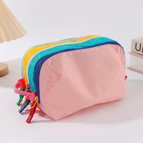 Durable Portable Cosmetic Bag Large Capacity Dopamine-Colored Toiletry Handbag Multi-Layer Multi-Functional Storage Bag Travel