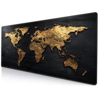 LargeCharcoal Ocean Mouse Pad World Map Design Stylish Desk Pad for Gaming and Office  NonSlip Rubber Base 30x80x0.2cm