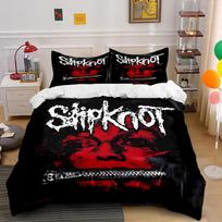 Slipknot Skull Design Bedding Set Black Red Bedding set (1 duvet cover, 2 pillowcases, duvet not included) 135x200cm white