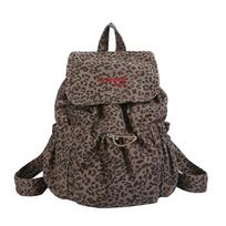 Schoolbag leopard print casual backpack female Korean ins wind travel lightweight college student schoolbag class commuter backpack gray