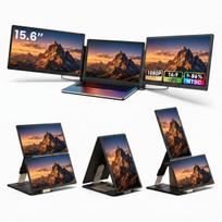 Monitorius Kwumsy S6 Black dvigubas nešiojamas papildomas monitorius nešiojamam kompiuteriui