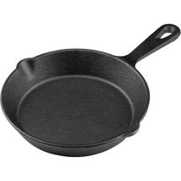 Cast Iron Skillet 6 Inch, Frying Pan with Drip-Spouts, Pre-seasoned Oven Safe Cookware, Camping Indoor and Outdoor Cooking black
