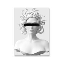 Modern Apollo Marble Sculpture Wall Art David Graffiti HD Canvas Poster Prints Home Bedroom Living Room Decoration Gifts 21x30cm Unframed gray
