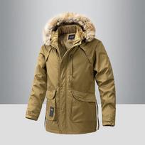 Vyriška žieminė striukė su gobtuvu, kailinis gobtuvas, vyriški madingi drabužiai, lauko paltas, paminkštinta striukė XL beige