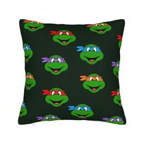  T-Teenage M-Mutant Ninja Turtles Pillow Cover  Cute Funny Pillow Case For Wedding Party Home Decor Comfy Pillowcases Gift 12x12Inch black