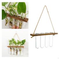 Clear Hanging Vase Flower Plant Terrarium 1 Layer 4 Tube beige