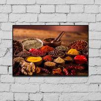 New Various Kitchen Spices Delicious Spice Decoration Painting Art Cloth Painting Wall Art Home Decoration 20x30cm brown