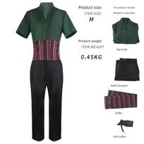 Tikroviška filmo „One Piece“ Zoro kostiumo versija, pilnas rinkinys to paties stiliaus vaidmenų žaidimo Cosplay apranga Real Zoro Beige Short Suit L black