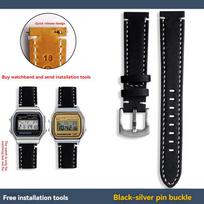 18mm Retro Bracelet strap For Casio AE1200 A158W/A168/f91w/AE-1200WHD/A159/W-218 Vintage Cowhide Leather strap Quick release 18mm