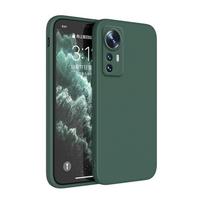 Luxury Cover for Xiaomi Mi 12 12X 12 lite 12T 12S Ultra Soft Square Liquid Silicone Mi 12T Pro Thin Lens Protection Square Case Xiaomi 12 žalia