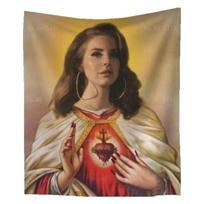 Lana Del Rey Hippie Wall Hanging Gimic Joke Funny Meme Lord Jesus Christ Our Savior Tapestry 74x94cm(29x37in) black