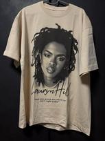 Pakartotinis spaudas Lauryn Hill 90-ųjų retro stiliaus smėlio spalvos marškinėliai Atnaujintas tee Unisex S gray