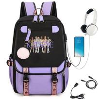 KATSEYE K-Pop merginų grupės spausdinimo kuprinė Didelės talpos mokyklos studento krepšys Vandeniui atsparus kelioninis dienos kuprinė 60123-8 No. 1
