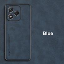 For Honor 400 Lite 5G Case Luxury PU Leather Phone Case For Honor400 Lite Back Cover Matte Silicone Shockproof Full Protection For Honor 400 Lite mėlyna