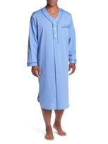 Men's Southeast Asia Style Loose Stand-up Collar Long Sleeve Solid Color Robe Pajamas S šviesiai mėlyna spalva