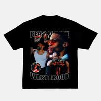 2024 Westbrook T-shirt Nba Star Basketball Print American Short Sleeve Loose Retro Hip Hop Top International Best-selling Style S juoda