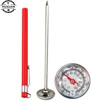 0-100 Degrees Stainless Steel Soil Thermometer Stem Read Dial Display Celsius Range For Ground Compost Garden Supplies red
