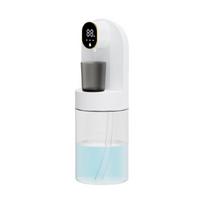 Automatinis skysto burnos skalavimo priemonės dozatorius su 4 režimais ir magnetiniais puodeliais, montuojamas ant sienos burnos valytuvas namų vonios kambariui, vaikams juoda
