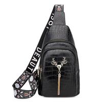 Naujas moteriškas mados krepšys PU odiniai kelioniniai krepšiai Dienos Crossbody Messenger krepšys vandeniui atsparus patvarus krūtinės krepšys pečių krepšiai juoda