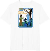 Steven Rhodes Making New Friends Ghost Retro Dark Humor T-Shirt New Spring/Summer Arrivals Regular Fit Casual S įvairiaspalvis