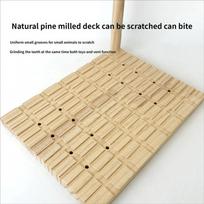 Natural Wood Rabbit Chew Toy Grinding Board with Wooden Chewing Teething Hanging Grass Ball for Indoor Engagement 1