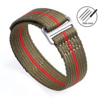 Nylon Fabric Straps 20mm 22mm for Seiko Watch Bracelet Smart Watch Band Touch Fastener Watchband Men Replacement Wristband Belt 20mm&S gray