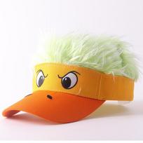 Realistic wig baseball cap street style wide brim duckbill cap wholesale adjustable beige