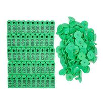 No. 1-500 Sheep Ear Tag Signs with The Word Ear Laser Typing Copper Head Earrings Farm Animal Identification Card 100Pcs 101a200 žalia