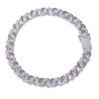 Fashion Jewelry Miami Cuban Chain Hip Hop Rap Accessories Hip-hop 20mm Full Iced Out Diamond Men's Large Chain Necklace cuban link chain&8inches(20.32cm) sidabras
