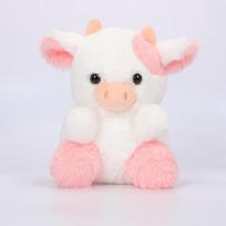 Kawaii 6 spalvų pūkuotas karvės pliušinis žaislas Rožinis&Violetinis&Juodas minkštas lėlė kimštas gyvūnas galvijas vaikams berniukams mergaitėms gimtadienio dovanos kambario dekoras 20cm white