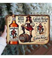 Captain Morgan Retro Metalinis Sienos Art Plakatas, 8x12 Colių Pub Dekoras, Vintažinis Rumo Tematikos Metalinis Ženklas gray