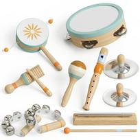 Muzikiniai instrumentai vaikams, Įkvepiantys mediniai muzikiniai žaislai su pandūru ir marakomis vaikams nuo 3 metų 15 x 15 x 4.8 cm