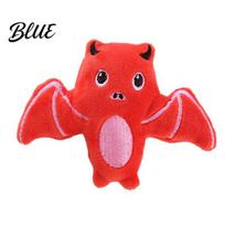 Embroidered Catnip Toy Halloween Pumpkin for Cats Plush Bat Ghost Spider Kicker with Holiday Themed Cat Toys Bell Durable Chewing Play Kittens, raudona