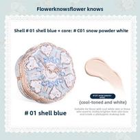 Flower Knows Makeup Base Garden Air Cushion Foundation CC Cream Skin Friendly Concealer Makeup Moisturizing Natural Coverage white