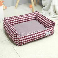 Bed For Dog Cats Puppy House Kennel For Indoor Dogs Small Medium Cat Pet Sofa Sleeping Bed Furniture Pet Supplies Accessories (Red,M 58X48CM) raudona