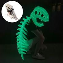 Šviečianti tamsoje dinozauro skeleto kaukė Galvos apdangalas Pliušinis dinozauro kostiumas Vaidmenų žaidimo veikla Children 75cm green