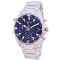 Vyriškas laikrodis „Bulova Marine Star 96B256 Quartz Chronograph“. mėlyna