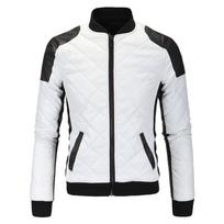 Vyriškos, baltos, šiltos spalvos, sujungtos, PU odinės striukės, šiltas paltas, plius dydis, M-5XL M balta