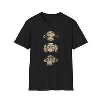 26 Monkey See No Evil Hear No Evil Speak No Evil Softstyle T-Shirt  Cute Monkey Tee Unisex T-Shirt M gray