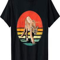 Retro Vintage Cougar Nature Cougar Lover T-Shirt L juoda