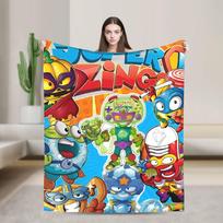 Super Zings žaidimas Pledas Superthing Minkštas spaudinys Pliušiniai patalynės užklotai svetainei Kelionei Biurui Flanelinis lovatiesis Lovos uždangalas 75x90cm