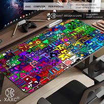 E-sportas Šauni pelės kilimėlis Geometry Dash Žaidimų stalo kilimėlis Nešiojamojo kompiuterio kilimas PC spintelė Didelis 900x400mm Aksesuarai Kompiuteris XXL XAXC 30cmx60cm(11.8x23.6inch) blue