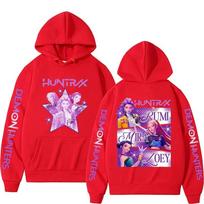 Kpop Demonų Medžiotojai Fanų Merčas Mira Rumi Zoey Huntrix Džemperis Harajuku Puloveris Viršūnės Vyras Moteris Džemperis Fanų Dovana 3XL pink