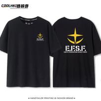 Anime Mobile Suit Gundam EFF Earth Federation Army Anaheim Company Peripheral Cotton Short Sleeve T-Shirt Men's M black