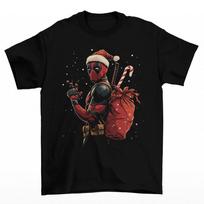 Deadpool Christmas T-Shirt Unisex Cotton Adult Superhero Movie Santa Villain S brown