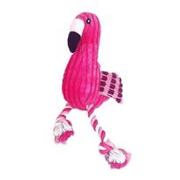 Pet Toys Bite-Resistant Flamingo Plush Toy with Built-in Sound Airbag Interactive Dog Toy Teeth Grinding Wear-resistant Pet raudona