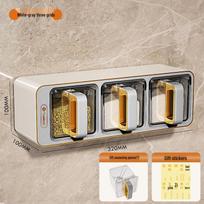Wall-Mounted Kitchen Spice Jar Set with Salt & MSG Storage