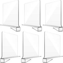 Akrilo skaidraus lentynų pertvaros spintos lentynos spintos skyriklis Tvarkyklės miegamojo virtuvei biure Transparent 6pcs white