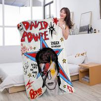 D-David Hot Singer B-Bowie Microfiber Blanket Quick Drying Beach Towels Oversized Printing Super Absorbent Pool Towel Blanket Cotton 30x30cm gray